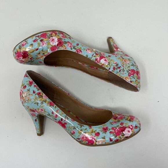 Zigi Soho Barbie Women's Pump Heels Slip On Pink Rose Floral Multicolour Size 6 - Picture 5 of 9